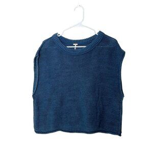 Free People Blue Knit Sleeveless Sweater Vest Women’s Size S